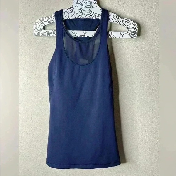 Lululemon Mesh With Me Tank color Inkwell Size 4 - Picture 2 of 5